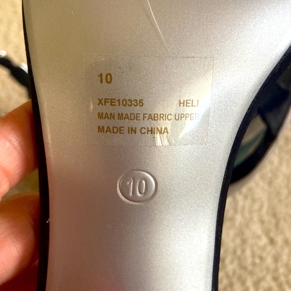 Cape Robbin Women Rhinestone Jewel Spiral Black ankle wrap strap heels - Picture 7 of 8